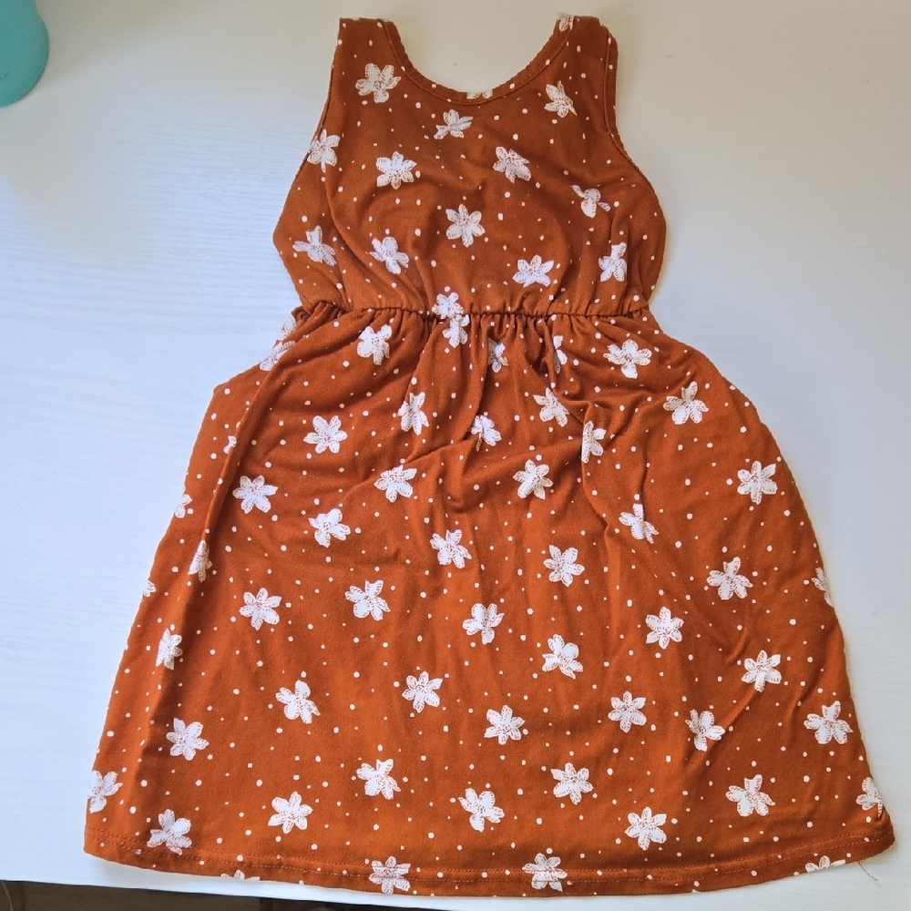 Orange Sleeveless Scoop Neck Sundress